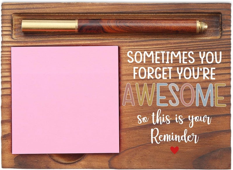 EFFJNSG Sometimes You Forget You are Awesome Self-Stick Note Pad Holders, Inspirational Quotes Desk Decor Gifts for Women Coworker Friends, Encouragement Cheer Up Gifts Sticky Note Holder EDP08 - Image 1